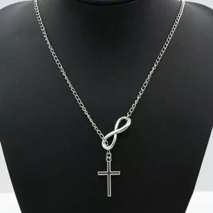 Silver Infinity Cross Necklace